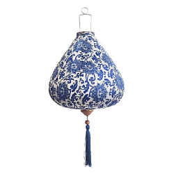 Вьетнамский фонарик 16" Тыква бело-синий 755