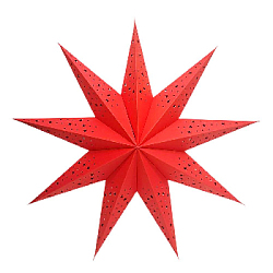 Звезда девятиконечная 75 см, точки и звездочки, красный